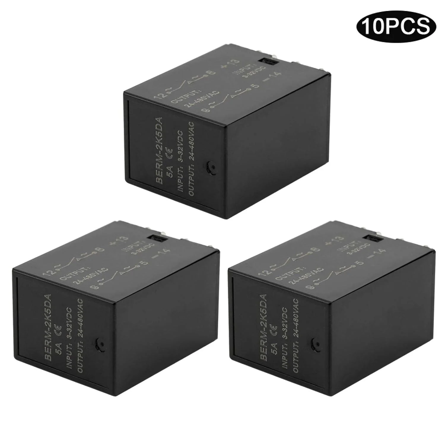 رله صنعتی، Berm 2K5DA بسته 10 عددی رله لوازم الکتریکی پوسته احتراق عایق DC-AC 5A رله صنعتی، Berm 2K5DA بسته 10 عددی رله لوازم الکتریکی پوسته احتراق عایق DC-AC 5A