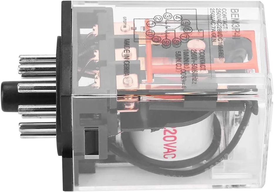رله الکتریکی MK3P-I AC 10A 220V، رله الکترومغناطیسی عمومی 11 پین 3Z رله الکتریکی MK3P-I AC 10A 220V، رله الکترومغناطیسی عمومی 11 پین 3Z