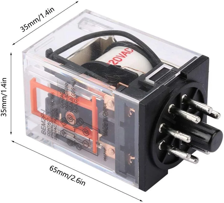 رله الکتریکی MK2P-I AC 220V، 8 پین 10 آمپر، رله الکترومغناطیسی عمومی رله الکتریکی MK2P-I AC 220V، 8 پین 10 آمپر، رله الکترومغناطیسی عمومی