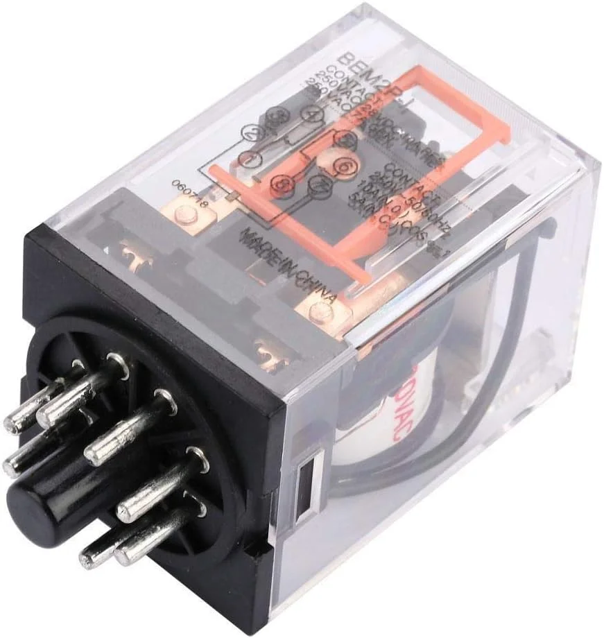 رله الکتریکی MK2P-I AC 220V، 8 پین 10 آمپر، رله الکترومغناطیسی عمومی H