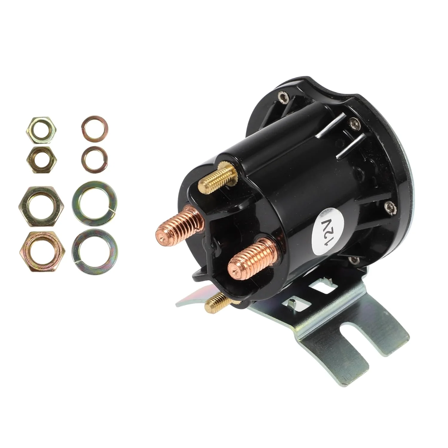 کیت رله سلونوئیدی خودرو برقی VekAuto RV 12 ولت 4 ترمینال، پلاستیکی فلزی مشکی