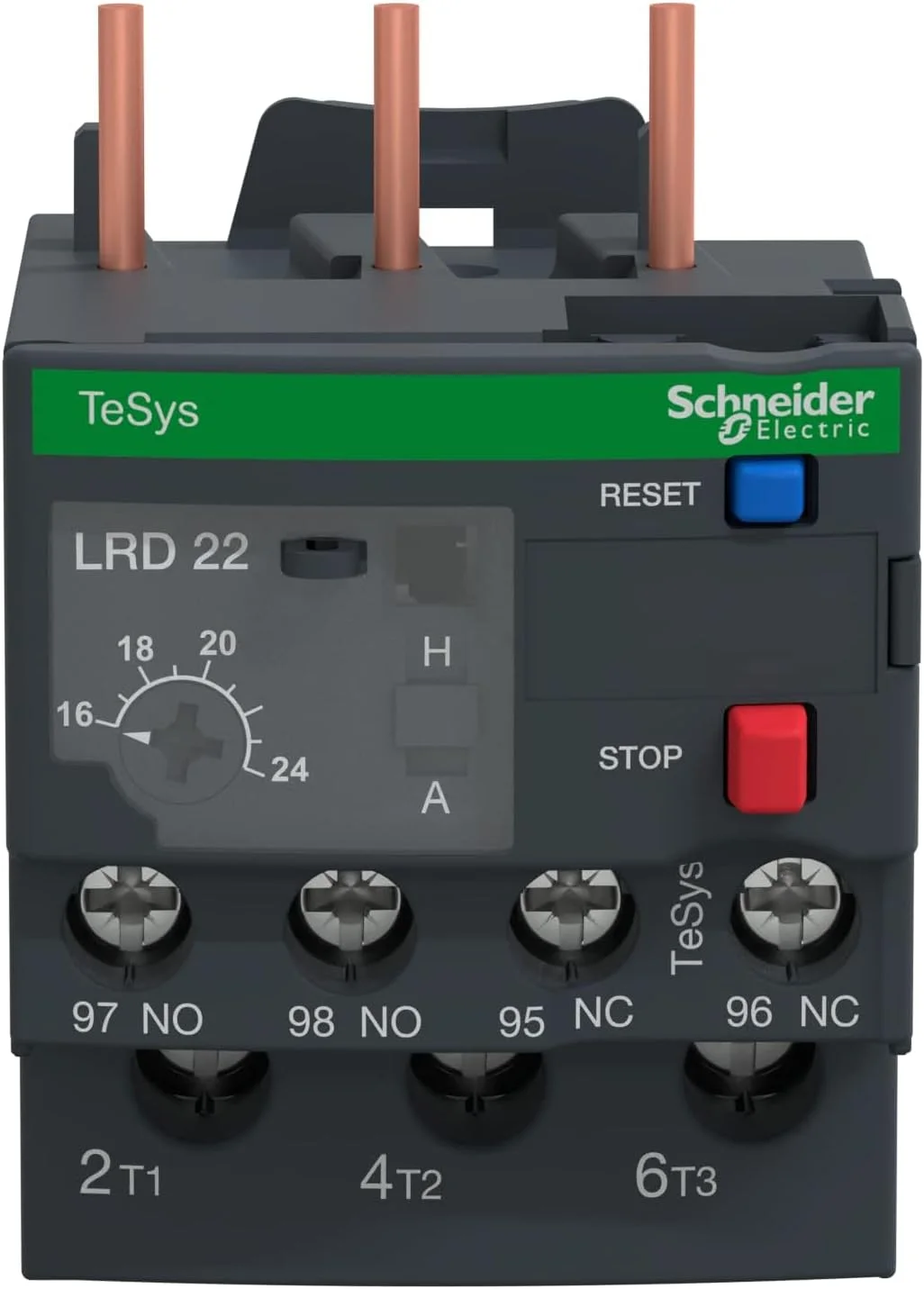 رله اضافه بار حرارتی اشنایدر الکتریک، TeSys LRD، 16...24 آمپر، کلاس 10A، LRD22