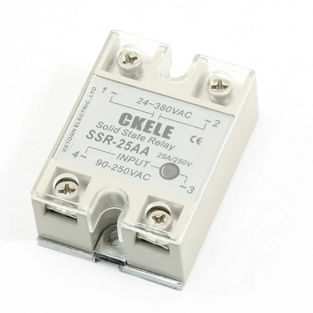Aexit SSR-25AA (کنترل الکتریکی) رله حالت جامد AC به AC تک فاز 25 آمپر با پوشش (18ry590qf136)