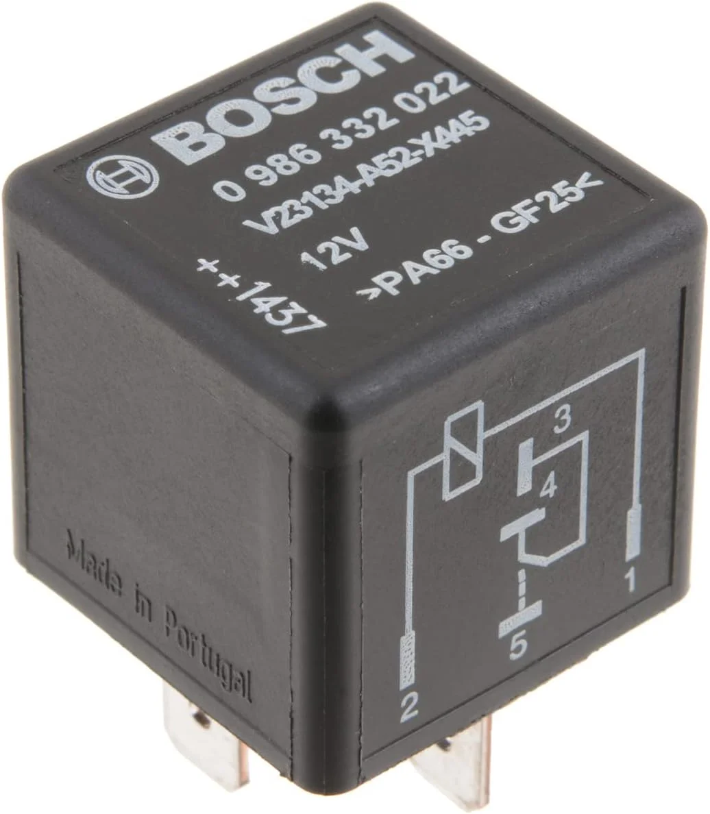 رله مینیاتوری تعویض BOSCH 0986332022 - 5 پین، 12 ولت، 40/60 آمپر - تکی