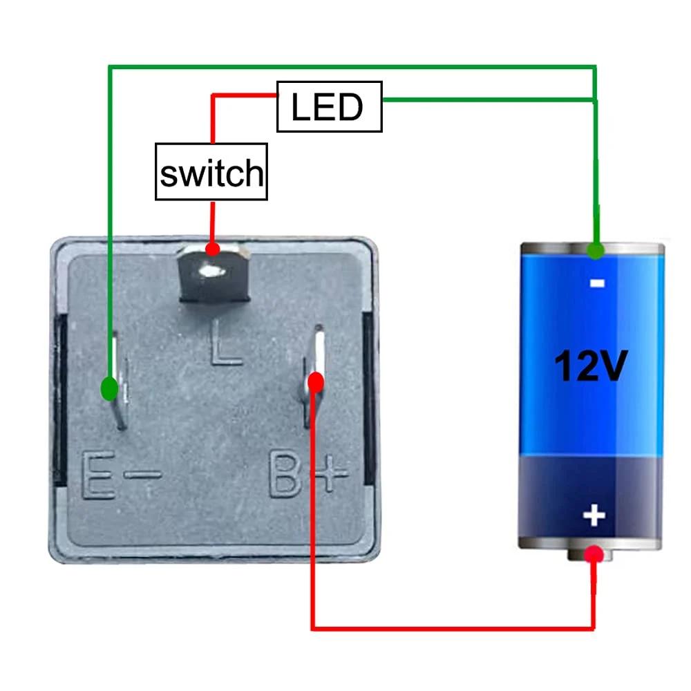 Gebildet 2 عدد رله فلاشر LED الکترونیکی 3 پین 12 ولت 0.1W-150W c/m چراغ راهنمای موتور سیکلت فلاشر قابل تنظیم CF-14KT، همراه با 6 عدد ترمینال