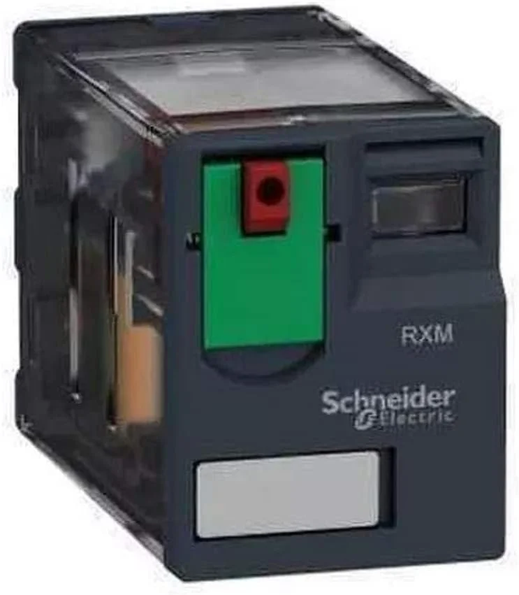 رله مینیاتوری پلاگین Schneider Electric Harmony، 10 آمپر، 3 CO، با دکمه تست قفل‌شونده، 24 ولت AC، RXM3AB1B7