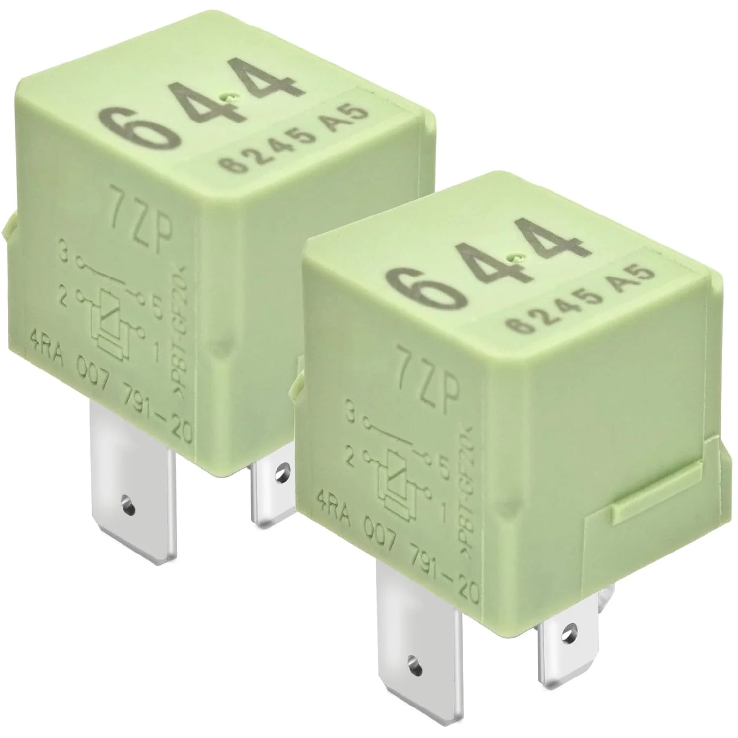 (بسته 2 عددی) رله خودرویی 644 4H0951253 4RA 007 791-20، رله 4 پین 12 ولت DC - سازگار با V23136-J0006-X079، 92861511101، 191937503، 7M0951253A، 443951253J، 8D0951253، 8E0951253