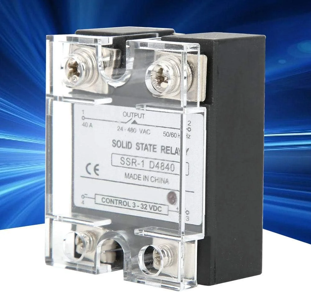 رله حالت جامد والفرانت SSR-40-DA DC 3-32V به ماژول رله AC 24-480V، حداکثر جریان خروجی 40A