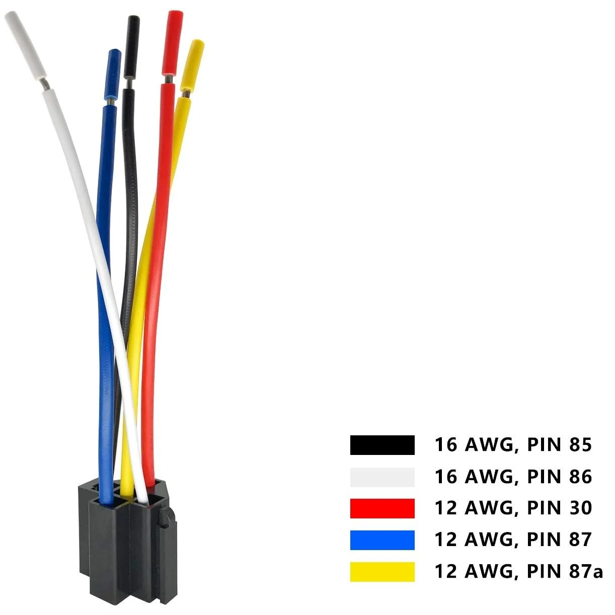 THE WHITE SHOP کیت رله 6 عددی 80/60 آمپر 12 ولت 5 پین، رله خودرو 12 ولت با سیم پیگتیل سنگین
