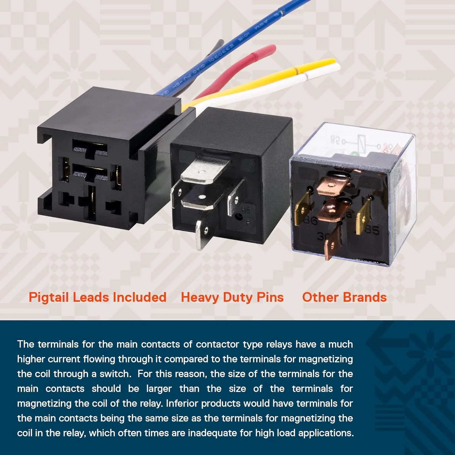 مجموعه 5 عددی رله سوئیچ 12 ولت 60/80 آمپر ONLINE LED STORE - رله های خودرویی SPDT 5 پین سنگین با سیم های داغ 12 AWG مجموعه 5 عددی رله سوئیچ 12 ولت 60/80 آمپر ONLINE LED STORE - رله های خودرویی SPDT 5 پین سنگین با سیم های داغ 12 AWG