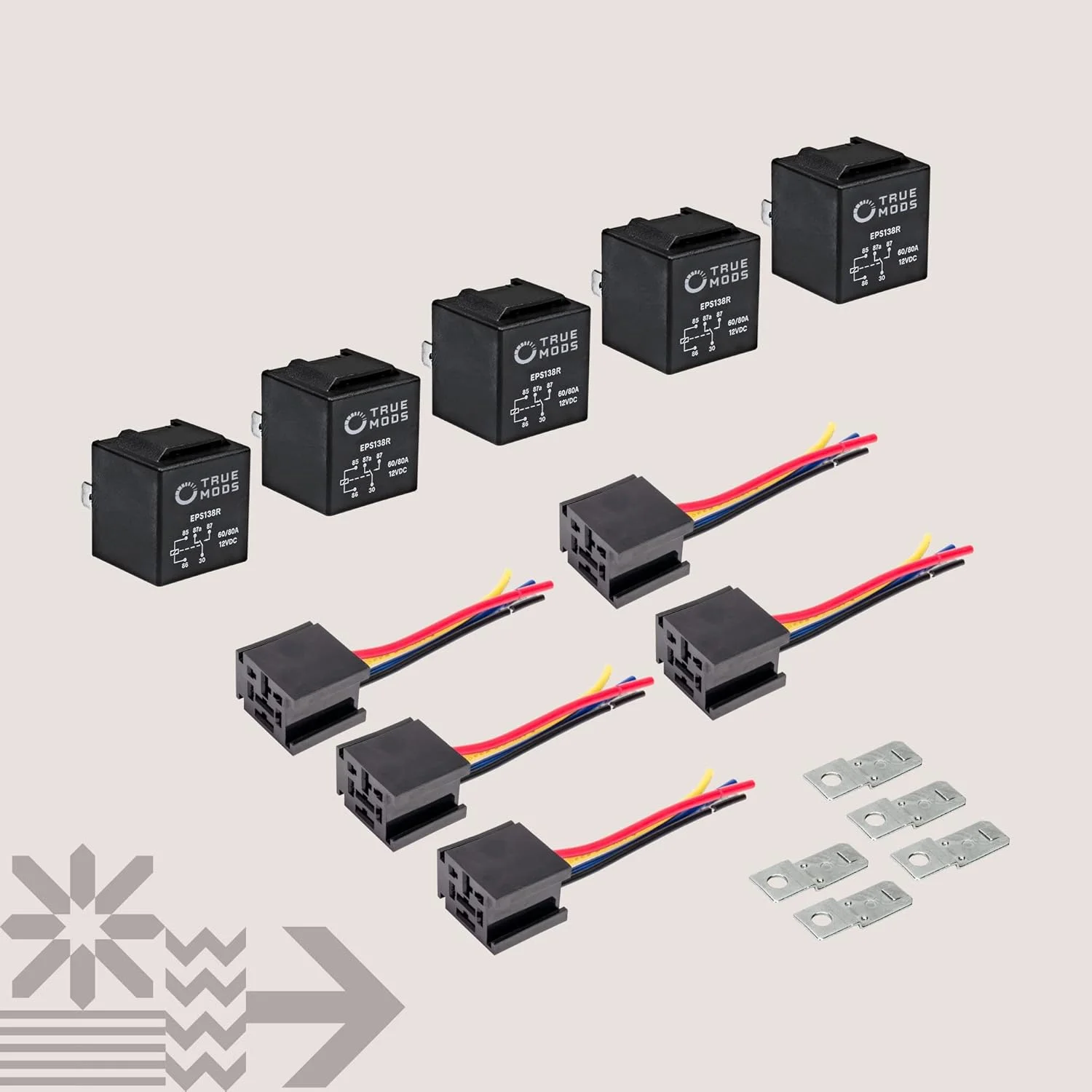 مجموعه 5 عددی رله سوئیچ 12 ولت 60/80 آمپر ONLINE LED STORE - رله های خودرویی SPDT 5 پین سنگین با سیم های داغ 12 AWG مجموعه 5 عددی رله سوئیچ 12 ولت 60/80 آمپر ONLINE LED STORE - رله های خودرویی SPDT 5 پین سنگین با سیم های داغ 12 AWG