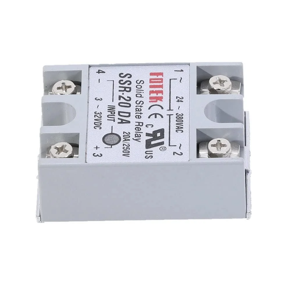 ماژول رله حالت جامد SSR-20DA بیسومی الکترونیکس، کنترل DC به AC، ورودی 3-32 ولت DC به 24-380 ولت AC، 20 آمپر (SSR-20DA)