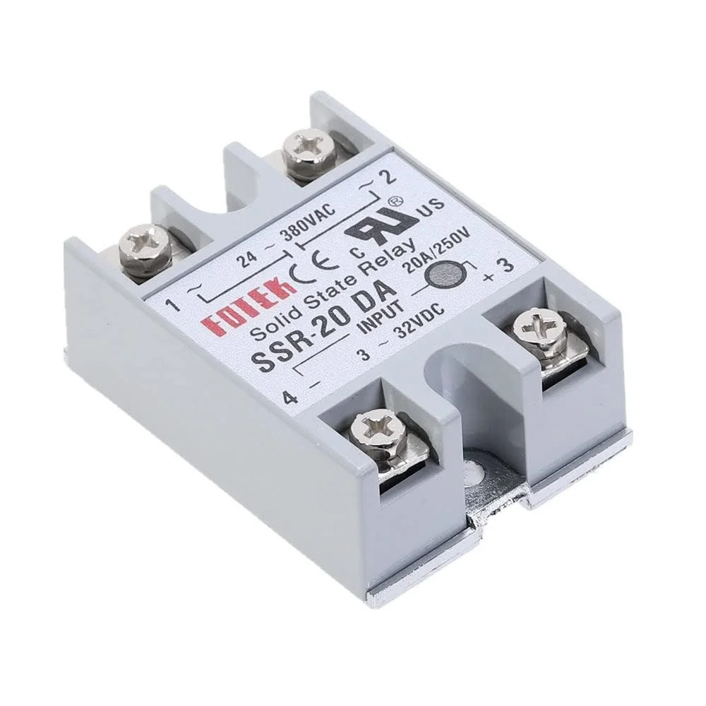 ماژول رله حالت جامد SSR-20DA بیسومی الکترونیکس، کنترل DC به AC، ورودی 3-32 ولت DC به 24-380 ولت AC، 20 آمپر (SSR-20DA)