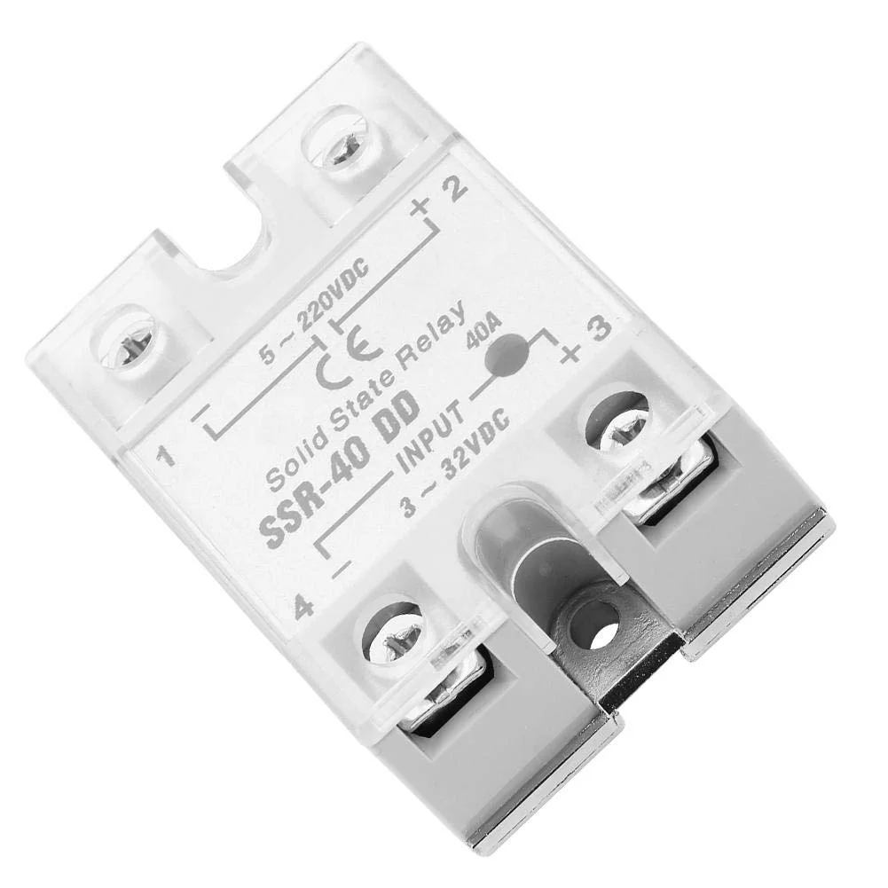 رله حالت جامد Walfront SSR-40 DD 40A 5-220VDC، برای فرآیند اتوماسیون صنعتی، رله حالت جامد، ولتاژ ورودی 3-32VDC، جریان ورودی 6-12mA