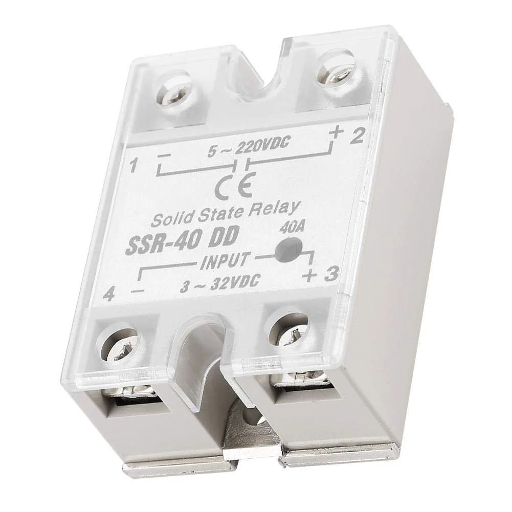 رله حالت جامد Walfront SSR-40 DD 40A 5-220VDC، برای فرآیند اتوماسیون صنعتی، رله حالت جامد، ولتاژ ورودی 3-32VDC، جریان ورودی 6-12mA
