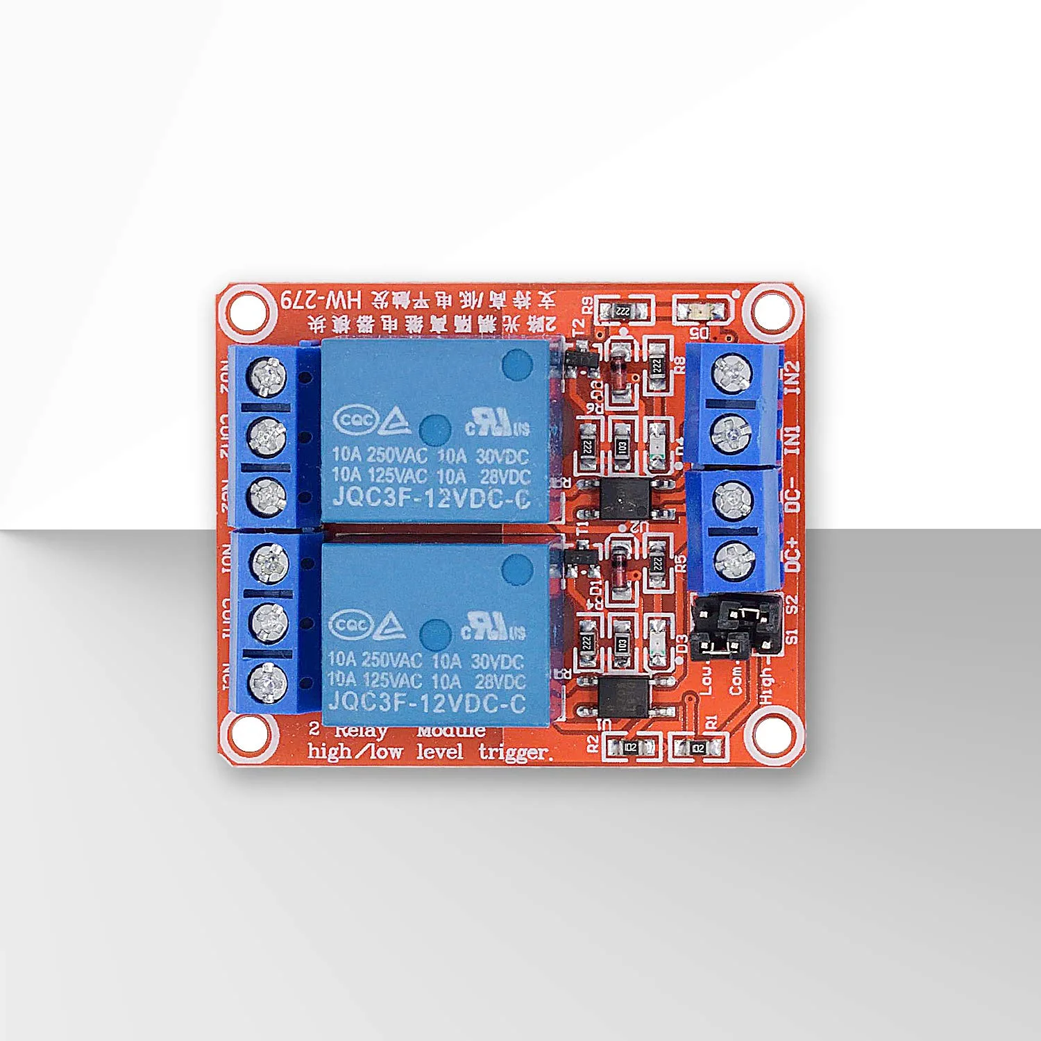 Valefod [بسته 2 عددی] ماژول رله DC 12V، سوئیچ رله 2 کاناله با ایزولاسیون اپتوکوپلر، تریگر سطح بالا/پایین