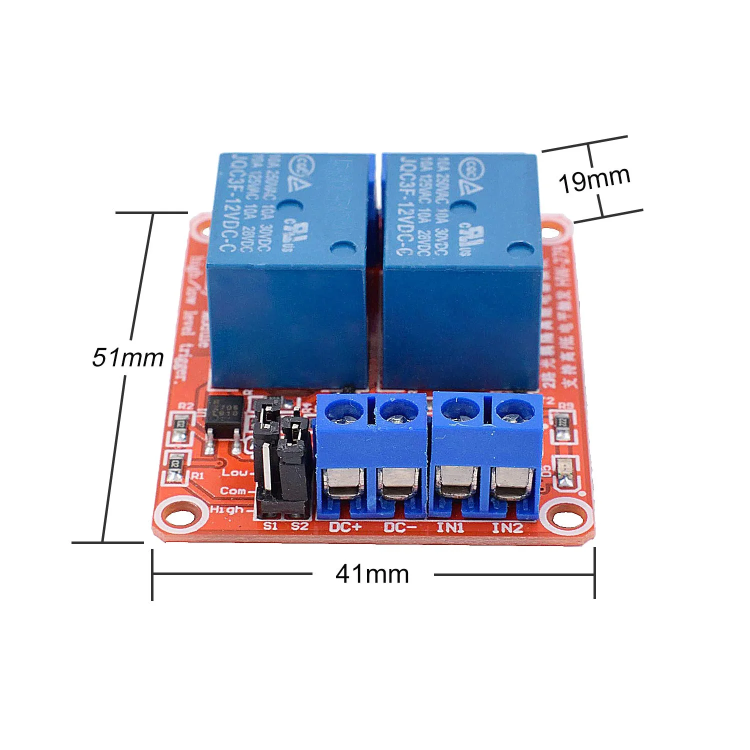 Valefod [بسته 2 عددی] ماژول رله DC 12V، سوئیچ رله 2 کاناله با ایزولاسیون اپتوکوپلر، تریگر سطح بالا/پایین