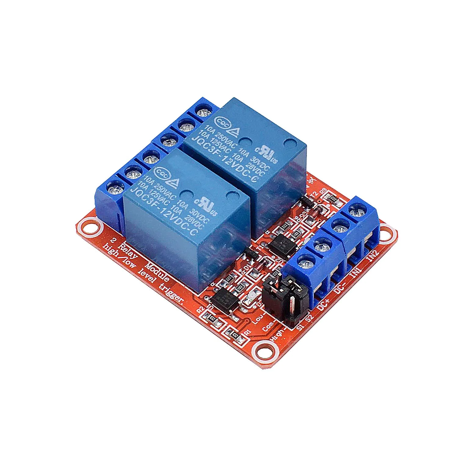 Valefod [بسته 2 عددی] ماژول رله DC 12V، سوئیچ رله 2 کاناله با ایزولاسیون اپتوکوپلر، تریگر سطح بالا/پایین