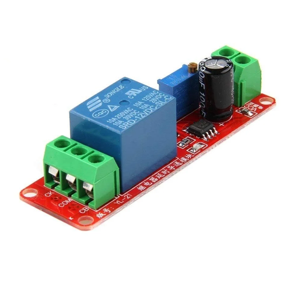 WANGCL 5 عدد ماژول رله تاخیر زمانی قابل تنظیم NE555 12V DC 0-10 ثانیه برای آردوینو رزبری پای