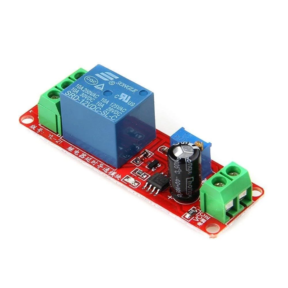 WANGCL 5 عدد ماژول رله تاخیر زمانی قابل تنظیم NE555 12V DC 0-10 ثانیه برای آردوینو رزبری پای