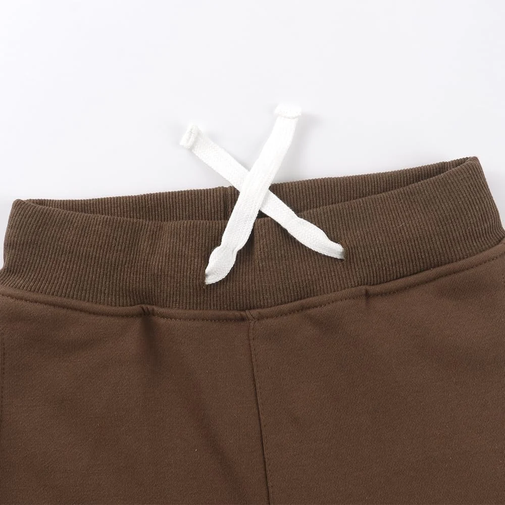 شلوار جاگر ورزشی پسرانه Spring&Gege، شلوار گرمکن تری فرانسوی با جیب