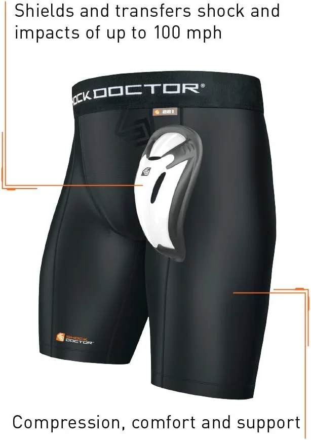 شورت فشاری مردانه Shock Doctor با کاپ محافظ Bio-Flex، مناسب بیسبال، هاکی، سافت بال، لاکراس، فوتبال و فوتبال آمریکایی شورت فشاری مردانه Shock Doctor با کاپ محافظ Bio-Flex، مناسب بیسبال، هاکی، سافت بال، لاکراس، فوتبال و فوتبال آمریکایی