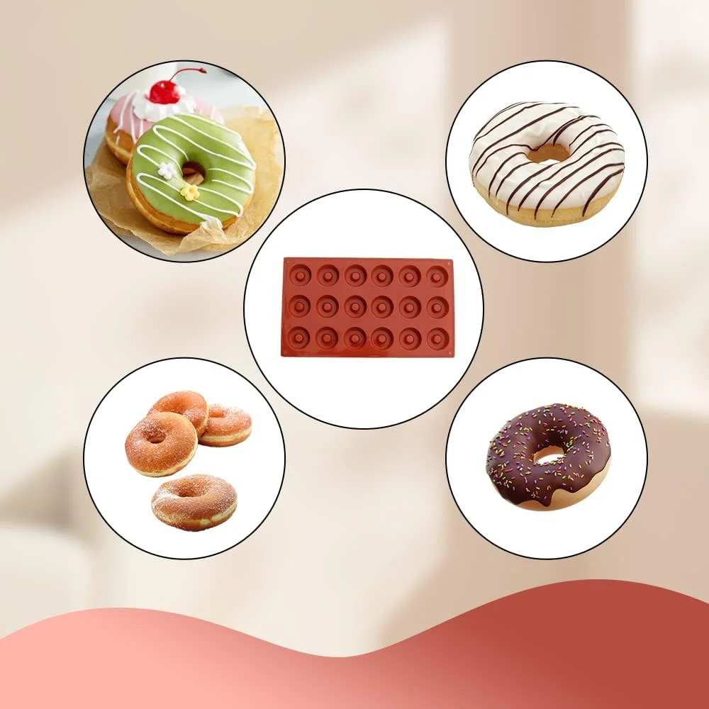 قالب دونات YMPEKA سیلیکونی برای پخت مینی دونات، سینی پخت دونات 18 حفره، بدون BPA و قابل شستشو در ماشین ظرفشویی، قالب پخت سیلیکونی نچسب برای تهیه کیک مافین، تارت، نان قالب دونات YMPEKA سیلیکونی برای پخت مینی دونات، سینی پخت دونات 18 حفره، بدون BPA و قابل شستشو در ماشین ظرفشویی، قالب پخت سیلیکونی نچسب برای تهیه کیک مافین، تارت، نان