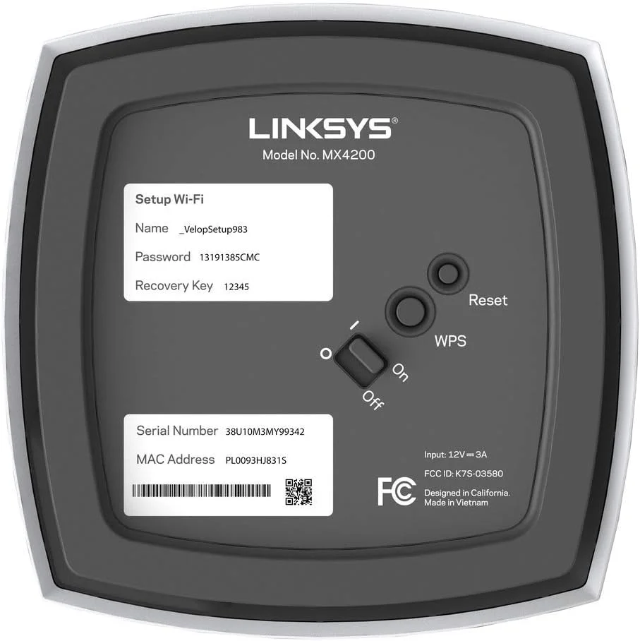 سیستم وای فای مش سه بانده Linksys Mx12600 Velop برای کل خانه (Ax4200) روتر/اکستندر وای فای 6 برای پوشش یکپارچه تا 9000 فوت مربع / 830 متر مربع و سرعت 3.5 برابر سریعتر برای 120+ دستگاه، بسته 3 عددی، سفید)