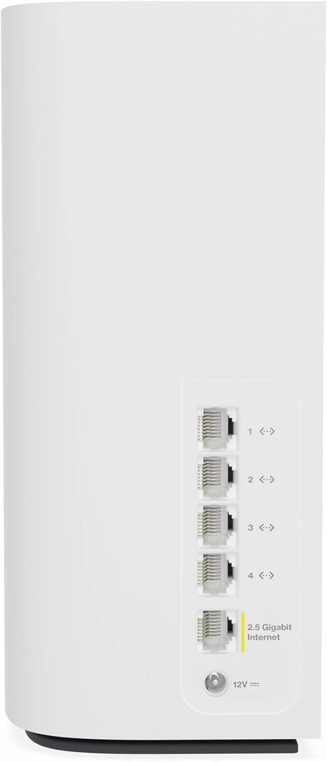 سیستم وای فای مش Linksys Velop Pro 7 MBE7002 - روتر مش شناختی با سه باند و سرعت بیش از 10 گیگابیت بر ثانیه - پوشش کل خانه تا 550 متر مربع - اتصال 400 دستگاه - بسته 2 عددی