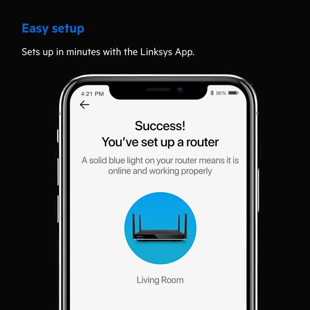 روتر وای فای 6 مش دو بانده Linksys Mr9600 (AX6000، سازگار با سیستم وای فای کل خانه Velop، کنترل والدین از طریق برنامه Linksys)