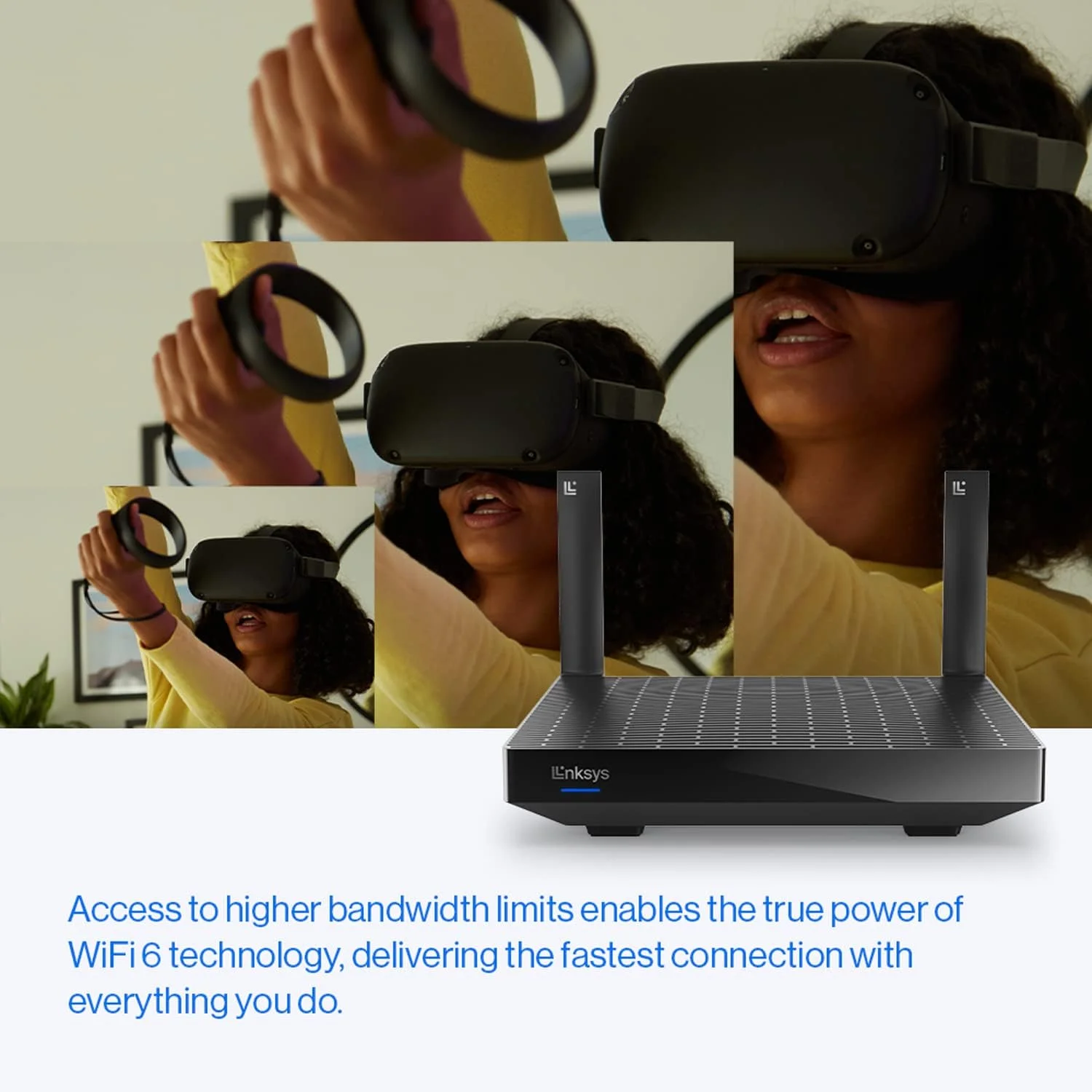 روتر وای فای 6 مش دو بانده Linksys Hydra 6 (AX3000) - روتر گیمینگ بی سیم با سرعت تا 3.0 گیگابیت بر ثانیه، پشتیبانی از 25+ دستگاه و پوشش 2000 فوت مربع - سازگار با سیستم وای فای مش Linksys