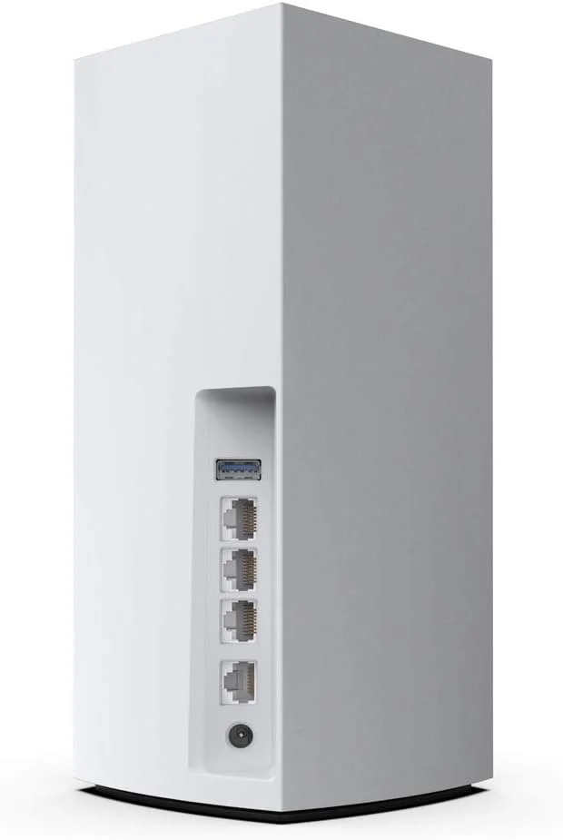 سیستم وای فای 6 مش خانگی سه بانده Linksys Velop MX4200 (AX4200)، روتر، توسعه دهنده و تقویت کننده تا 3000 فوت مربع، سرعت 3.5 برابر سریعتر برای 40+ دستگاه، MU-MIMO و کنترل والدین - بسته 1 عددی، سفید