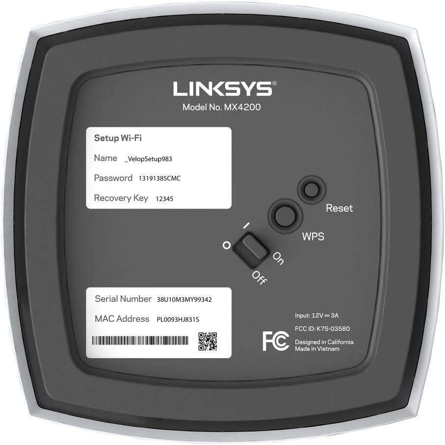 سیستم وای فای 6 مش خانگی سه بانده Linksys Mx4200 Velop (روتر/اکستندر وای فای Ax4200 برای پوشش یکپارچه تا 3000 فوت مربع / 260 متر مربع و سرعت 3.5 برابر بیشتر برای 40+ دستگاه، تک بسته، سفید)