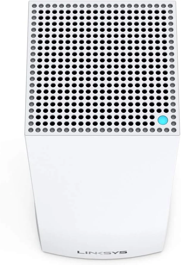 سیستم وای فای 6 مش خانگی سه بانده Linksys Mx4200 Velop (روتر/اکستندر وای فای Ax4200 برای پوشش یکپارچه تا 3000 فوت مربع / 260 متر مربع و سرعت 3.5 برابر بیشتر برای 40+ دستگاه، تک بسته، سفید)