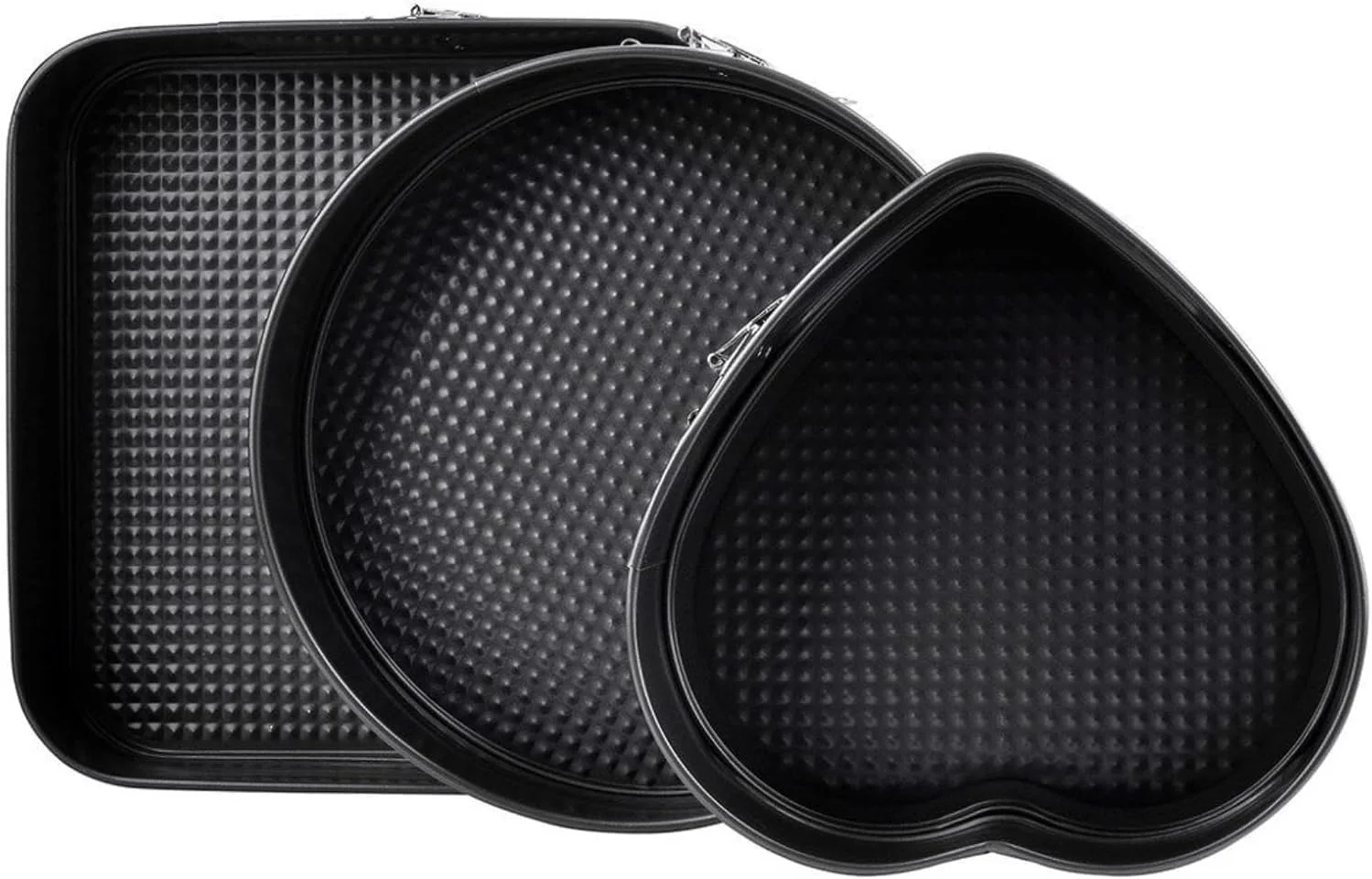 ست قالب کمربندی 3 تکه یانک – شامل قالب های مربعی، قلبی و گرد، نچسب و ضد نشت، رهاسازی آسان – برای پخت کیک، تارت و دسر – لوازم پخت و پز بادوام برای استفاده خانگی و حرفه ای