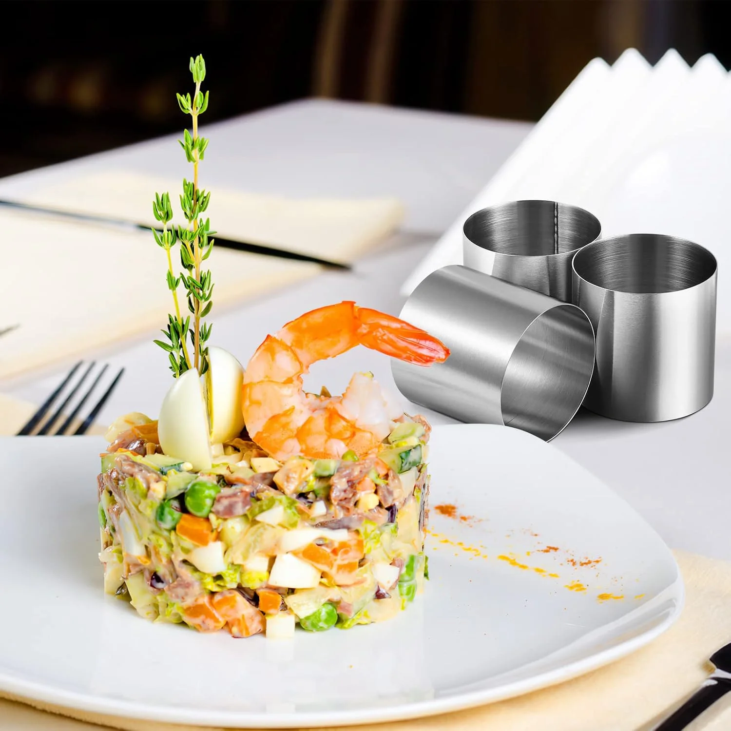 YARNOW قالب موس کیک قالب پخت کیک حلقه قالب تزئین کیک استیل ضد زنگ قالب پخت آشپزخانه 8 عدد YARNOW قالب موس کیک قالب پخت کیک حلقه قالب تزئین کیک استیل ضد زنگ قالب پخت آشپزخانه 8 عدد