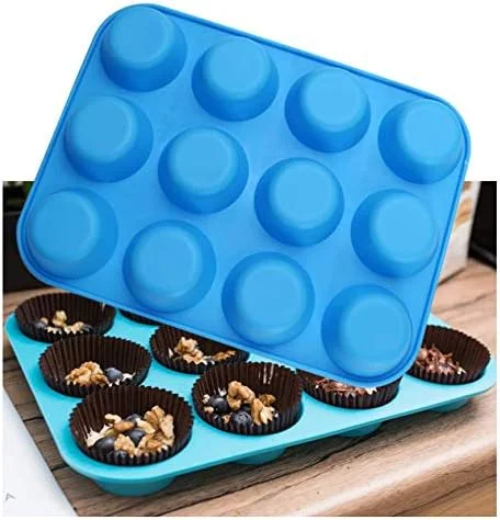 قالب مافین سیلیکونی U-HOOME، 2 عددی، قالب کیک و مافین نچسب سیلیکونی، قالب 12 تایی