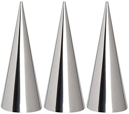 قالب قیفی خامه ای شیرینی پزی استیل ضد زنگ سایز بزرگ 12 عددی، ابزار قالب گیری رول شیرینی مخروطی