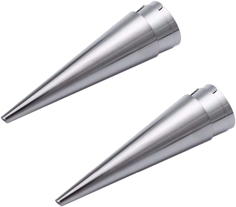 قالب قیفی خامه ای شیرینی پزی استیل ضد زنگ سایز بزرگ 12 عددی، ابزار قالب گیری رول شیرینی مخروطی