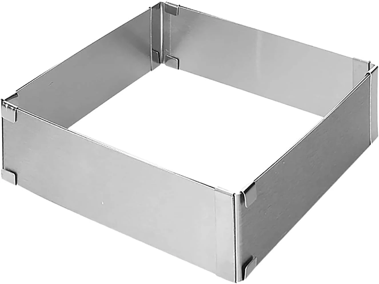 قالب کیک مربعی قابل تنظیم تزویق، بسته 2 عددی، حلقه های موس کیک استیل ضد زنگ 6 تا 11 اینچ، قالب های پخت، ابزار شیرینی پزی برای کیک تولد (ارتفاع 5 سانتی متر / 8 سانتی متر)