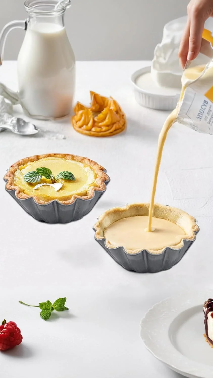 ست قالب تارت تخم مرغی 12 عددی Sweet seven - پخت آسان تارت و مافین های بی نقص - ابزار پخت فولادی کربنی برای کاپ کیک و کیک - سایز 2.6 x 0.9 اینچ - در آشپزخانه خلاق باشید!