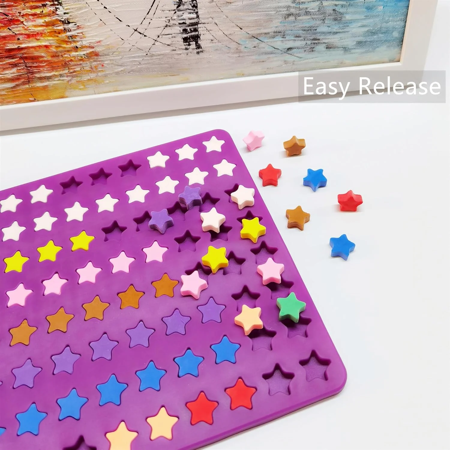 قالب های سیلیکونی مینی ستاره sofliym با کاردک برای پخت، شکلات سازی و صنایع دستی