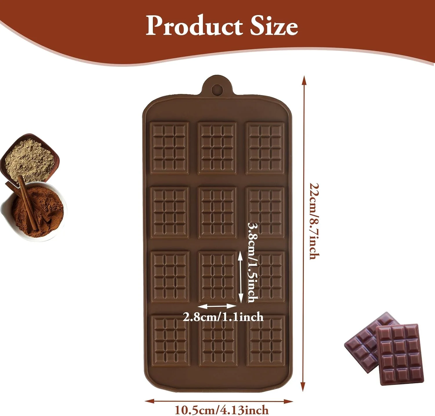 قالب شکلات تخته ای سیلیکونی کوچک - قالب شکلات مینی آب نبات 12 حفره ای، نچسب، قابل استفاده مجدد برای پخت DIY و شکلات های تخته ای، قالب شکلات قالب شکلات تخته ای سیلیکونی کوچک - قالب شکلات مینی آب نبات 12 حفره ای، نچسب، قابل استفاده مجدد برای پخت DIY و شکلات های تخته ای، قالب شکلات