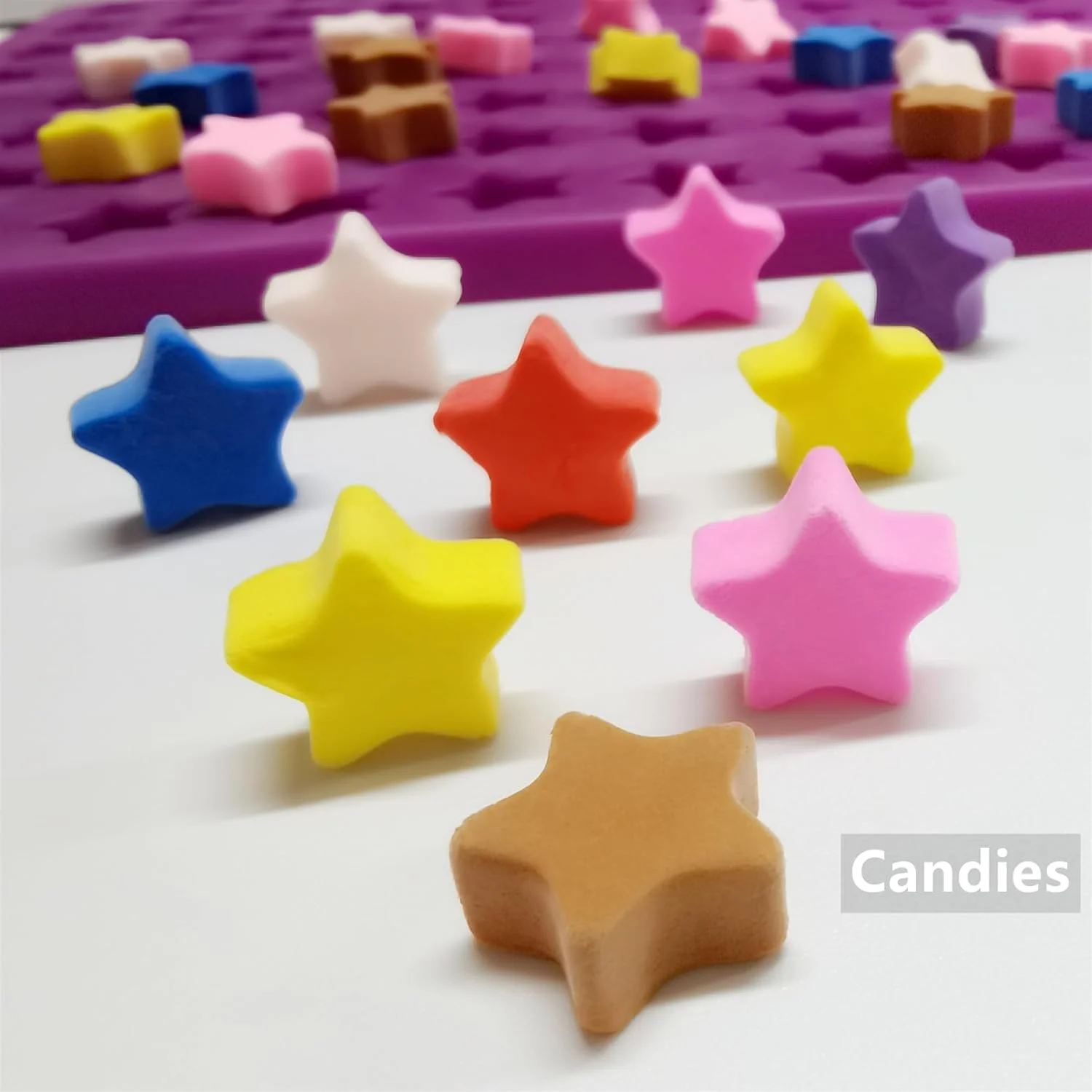 قالب های سیلیکونی مینی ستاره sofliym با کاردک برای پخت، شکلات سازی و صنایع دستی