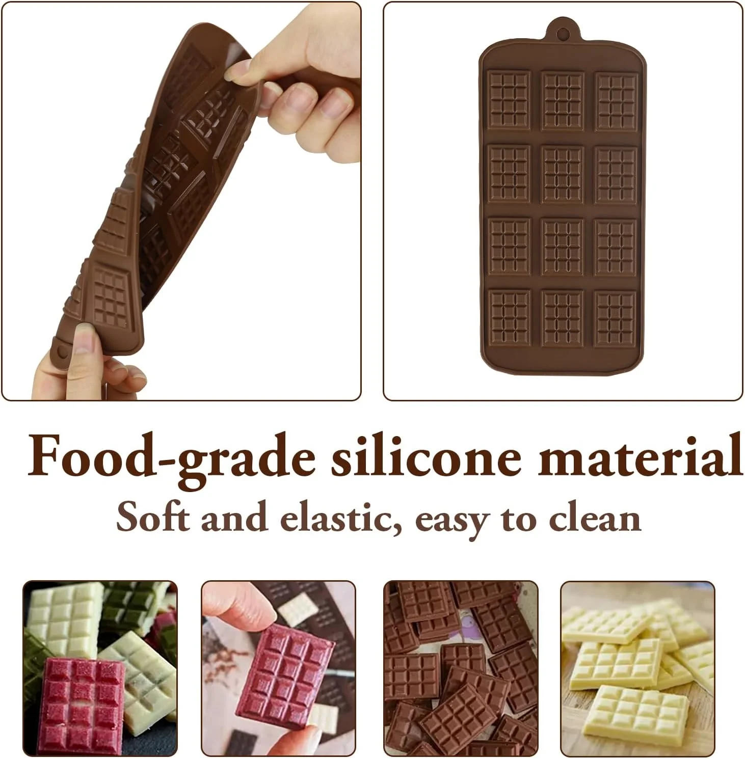 قالب شکلات تخته ای سیلیکونی کوچک - قالب شکلات مینی آب نبات 12 حفره ای، نچسب، قابل استفاده مجدد برای پخت DIY و شکلات های تخته ای، قالب شکلات قالب شکلات تخته ای سیلیکونی کوچک - قالب شکلات مینی آب نبات 12 حفره ای، نچسب، قابل استفاده مجدد برای پخت DIY و شکلات های تخته ای، قالب شکلات