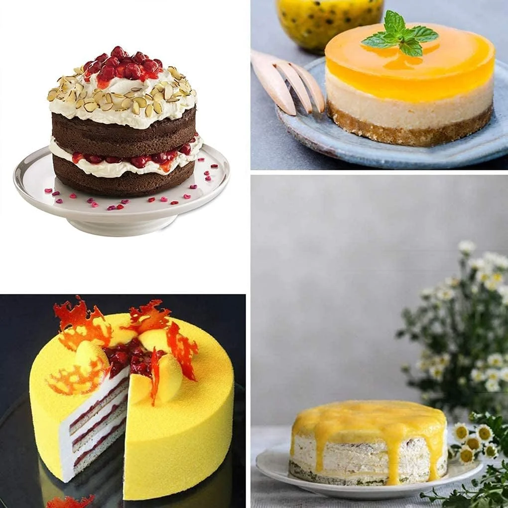 قالب سیلیکونی کیک پزی 2 عددی، قالب گرد نچسب با قابلیت جدا شدن سریع مناسب برای چیزکیک، کیک شکلاتی، کیک براونی و پودینگ