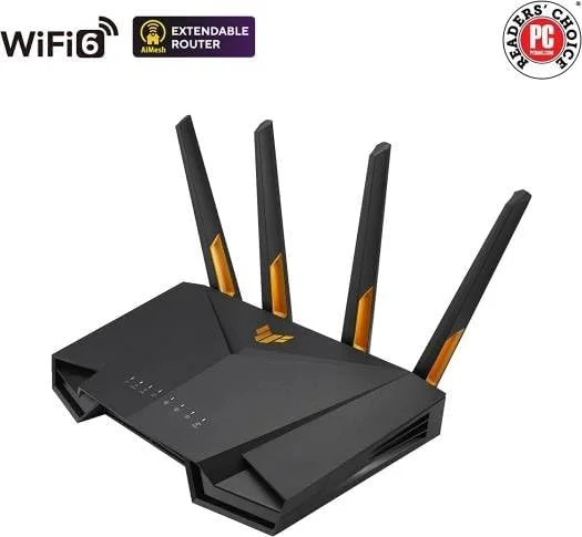 روتر دو بانده ASUS TUF-AX4200 WiFi 6 - 4200 مگابیت بر ثانیه، OFDMA و MU-MIMO، سازگار با AiMesh