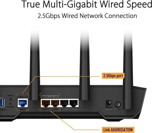 روتر دو بانده ASUS TUF-AX4200 WiFi 6 - 4200 مگابیت بر ثانیه، OFDMA و MU-MIMO، سازگار با AiMesh
