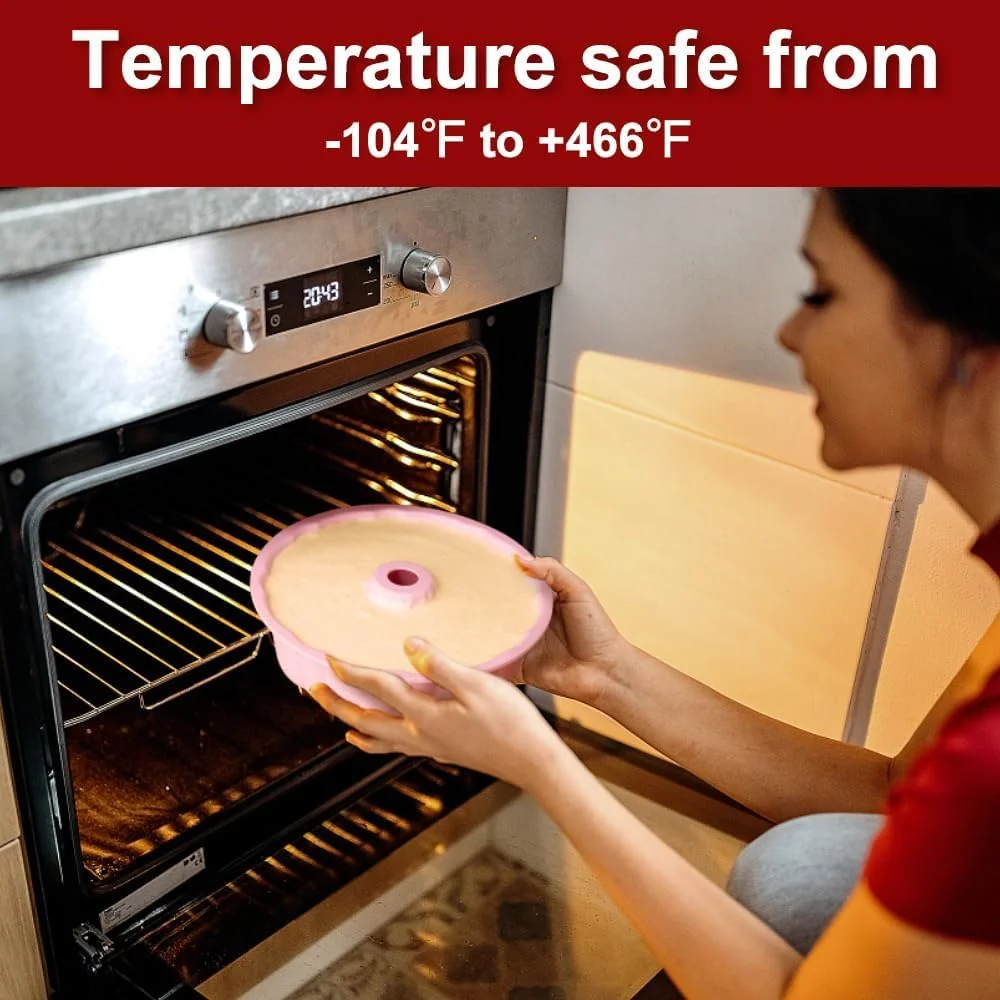 ست 2 عددی قالب کیک سیلیکونی بوندت، قالب های گرد نچسب 10 اینچی برای پخت کیک، ژله و ژلاتین