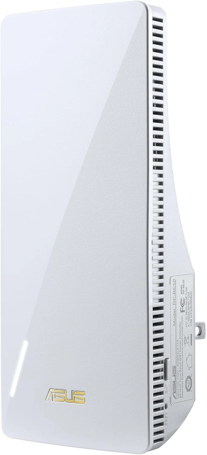 تقویت کننده محدوده وای فای ASUS RP-BE58 BE3600 دو بانده WiFi 7 (802.11be)، توسعه دهنده AiMesh برای وای فای مش یکپارچه؛ سازگار با هر روتر وای فای